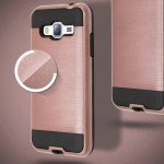 Wholesale Samsung Galaxy J3 / Galaxy Amp Prime Iron Shield Hybrid Case (Rose Gold)
